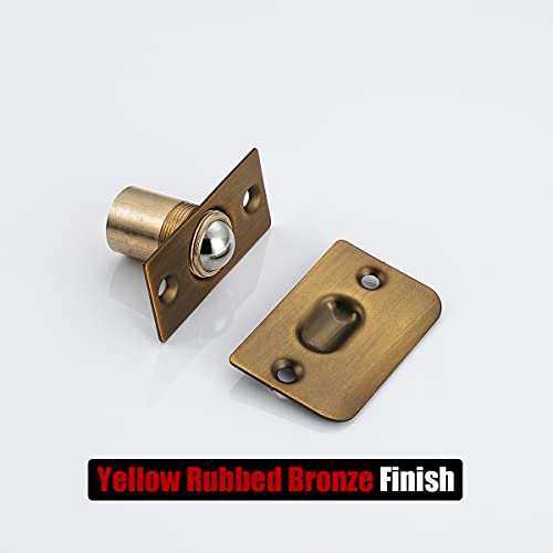 Image of JQK Closet Ball Catch Door Hardware, Stainless Steel Catch Adjustable with Strike Plate, Bronze 2 Pack, HBC100-YRB-P2