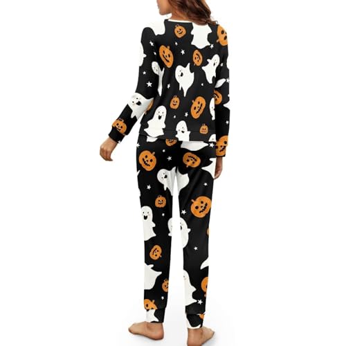 Image of Women's Pajamas Set Soft 2 Piece Loungewear Long Sleeve Pj Set Matching Sleepwear with Pockets for Women Plus Size