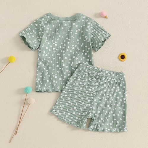Toddler Baby Girl Summer Outfit Short Sleeve T Shirt Top Casual Shorts Set Infant Newborn Clothes 6 12 18 24 Month3