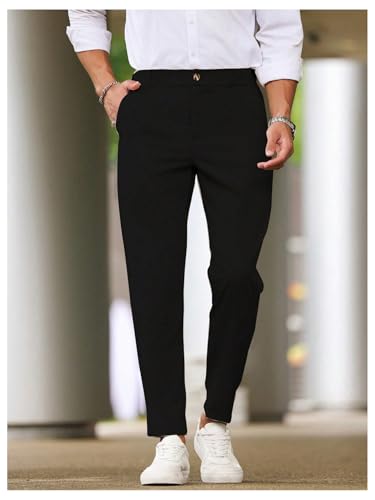 SOLY HUX Men's Work Suit Pants High Waisted Business Casual Dress Pants with Pocket Office Outfits 5