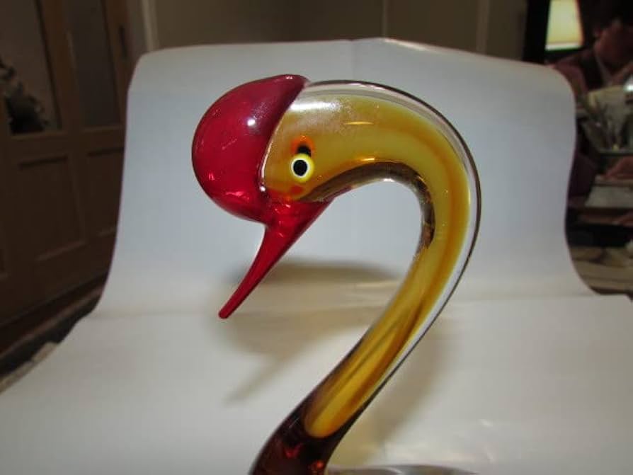 Amazon.co.jp: レトロな手造りの色ガラス鳥置物昭和レトロ 303