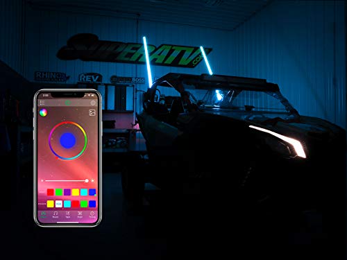 SuperATV 5' RGB LED Whip Lights & 2