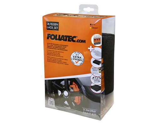 Foliatec Felgen 2K Lack Set Felgenlack Lackspray, schwarz glänzend, 3 x 400 ml
