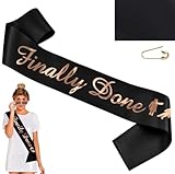 Finally Done Sash - Just Divorced Sash - Black Divorced Party Supplies Decorations for Finally Divorced, Newly Unwed, Single Women, Funny Divorce, Break Up Gift - Party Sash