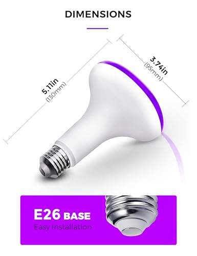 Image of L LOHAS LED Halloween Purple Flood Light Bulbs, 11W Colored Light Bulbs E26