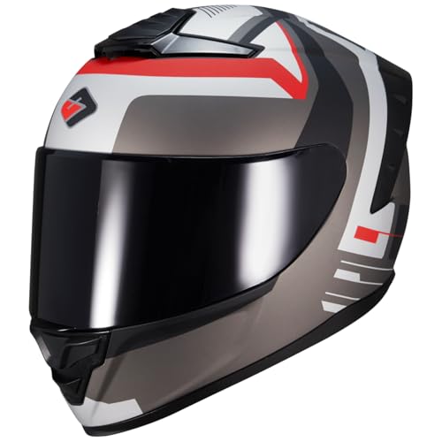 Image of Full Face Motorcycle Helmet,Helmets for Adults Motorcycle, MG611 Motorbike Racing Street Bike Helmets with Black Visor for Men Women,DOT Approved (Matte Gray Cloud, XXL)