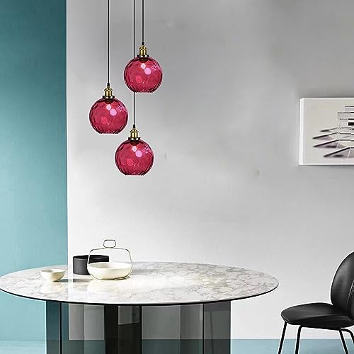LFsem Gold Pendant Light Fixture with 15cm Glass Globe Shade - Image 4