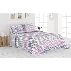 Colcha Malva Liniva Home Colcha Bouti Reversible Cosida - Modelo Angel - Malva, Cama 150 cm