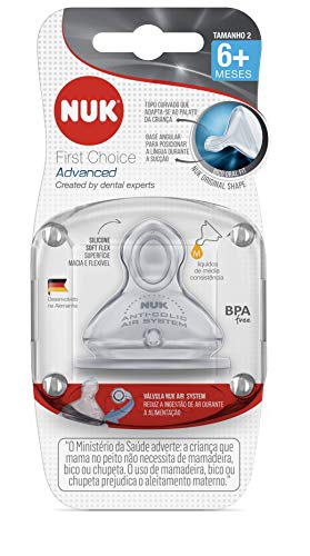 NUK Bico Fc Advanced Silicone Liq. Média Consistência S2 - Tam 2 (6+ Meses)