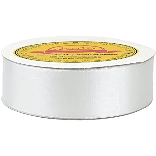 Image of Double Face Satin Ribbon 1-1 /2 inch X 50 Yards Polyester Off White Ribbon for Gift Wrapping Very Suitable for Weddings Party Invitation Decorations and More