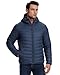 33,000ft Herren Leichte Steppjacke Outdoor Wasserbeständige Übergangsjacke Warme Winterjacke für Männer, Kapuze Wintermäntel Pufferjacke Verstaubar Schwarzblau XL