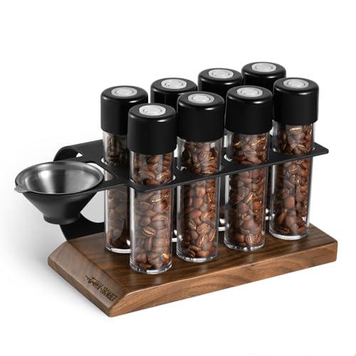MHW-3BOMBER Single Dose Coffee Bean Storage Tubes, 8 pcs, Coffee Bean Cellars with One-Way Exhaust...