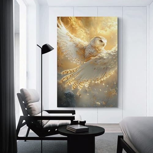Cuadros modernos impresiones lienzo de buho para dormitorios 50x75 3