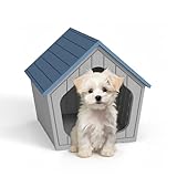 VIXZEN Dog House Outdoor Indoor Waterproof, Resin Small House with Weatherproof Design for Outdoor Dog Bed Use – Ideal for Small to Medium Pets