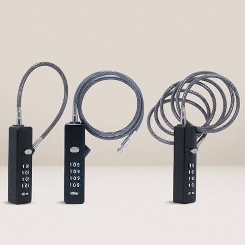 Image of DOCOSS 3 in 1 Multi-Purpose Steel Helmet Lock for Bike /Cycle With 3 Lengths Cables - Bag, Door, Luggage, Gate, and Bicycle Lock