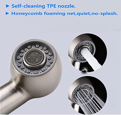 Kitchen Faucet Head Replacement,G1/2 Or 13/16Inch Pull Out Sprayer Head For Kitchen Sink 2-Function Faucet Spray Head Replacement Parts Brushed Nickel #TOP2