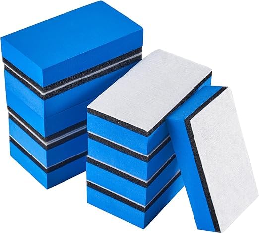 10 PCS Ceramic Coating Applicator Pads, Soft Microfiber Wax Applicator Blocks, Handy Car Polish Sponge Foam Pads, Upgraded 3 Layers, Works Great on Car, Motorcycle, CDs, Glass, Leather and Ceramics