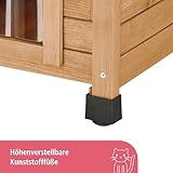 Kerbl Pet Katzenhaus Rustica, Braun/Grün, 57x45x43 cm, Holz, mit Schwingtüre, Plexiglasfenster, höhenverstellbare Kunststofffüße