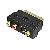  IIEasy Adattatore SCART a SVHS + 3xRCA, S-VHS da AV 3 RCA maschio a Scart Femmina a Uscita In Linea