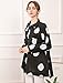 Minibee Women's Button Down Tunic Tops Polka Blouse Cotton Shirts Black XL