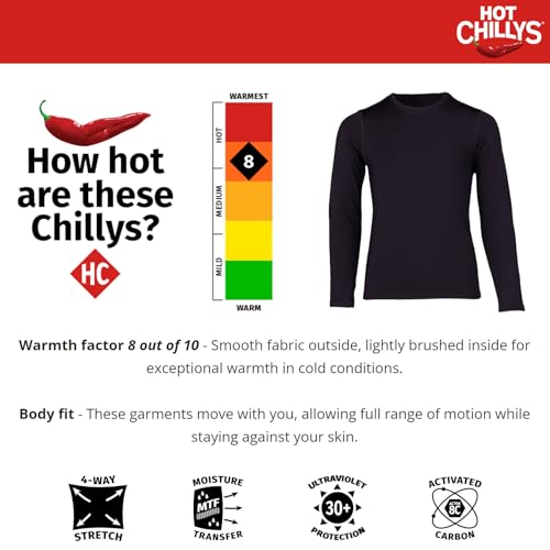 Hot Chillys Youth Micro-Elite Chamois Crewneck Body Fit Midweight Base Layer | UPF 30 Thermal Underwear Long Sleeve Shirt3