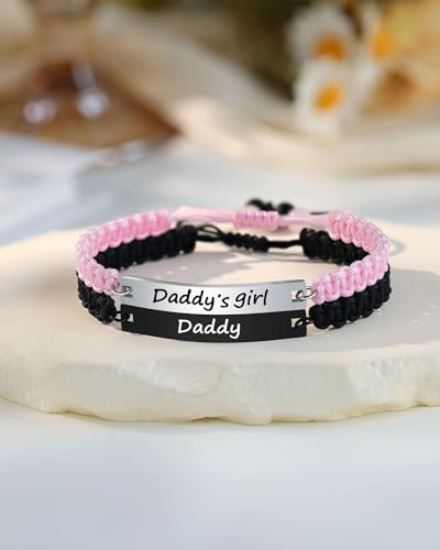 UPROMI Matching Father Daughter Bracelet Fathers' Day Christmas Birthday Gifts for Dad Daddy from Daughter Gift Ideas3