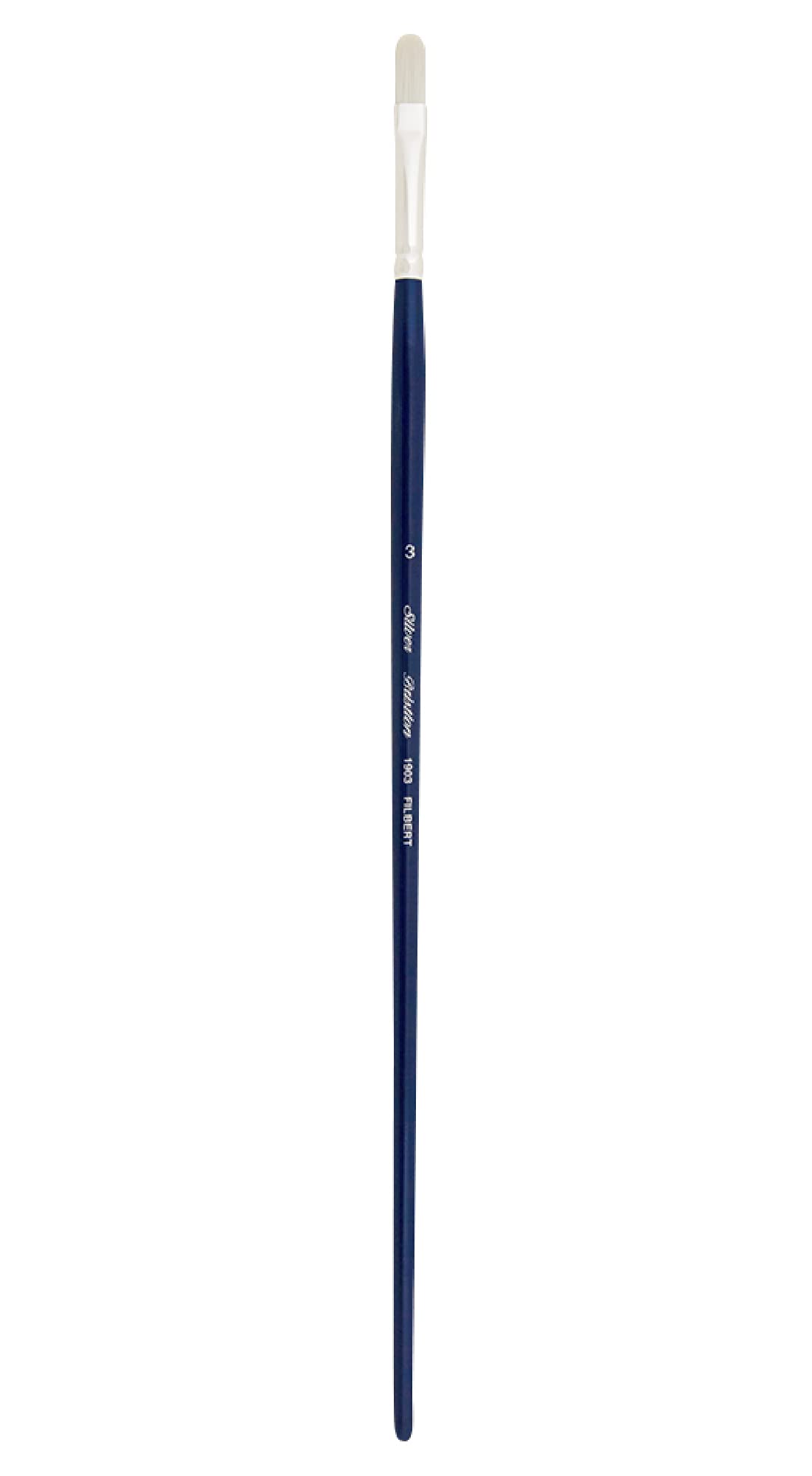 Silver Brush Bristlon Filbert Long Handle Brush, Synthetic Bristle, Cobalt Blue, Size 3