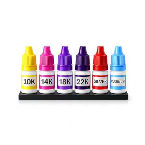  Gold, Silver & Platinum Testing Kit 10k 14K 18K 22K .999 .925 Silver Platinum Solutions with 2x2 Test Stone Precious Metal Tester Real/Fake Check Analysis Analyzer Kit