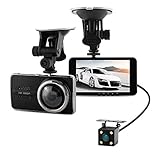 Full HD 1080P Front + VGA Rear 290 Degree Super Wide Angle Car Dash Cam with 4.0