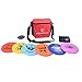 CROWN ME Disc Golf Set with 6 Discs and Mini Disc and Starter Disc Golf Red Bag