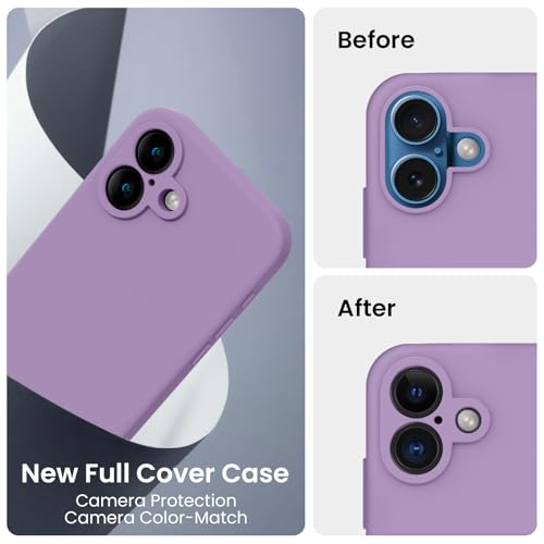 Image of FireNova Designed for iPhone 16 Case, Silicone Upgraded [Camera Protection] Phone Case, Soft Anti-Scratch Microfiber Lining Inside, 6.1 inch, Light Purple