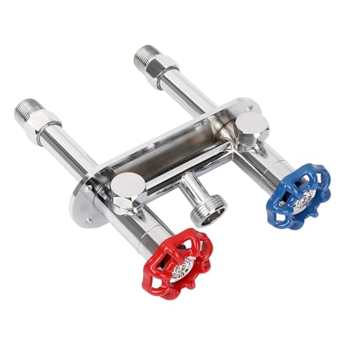 Hot and Cold Outdoor Faucet with Vacuum Breaker, 1/2' MIP × 3/4' GHT, All-Weather Wall Hydrant...