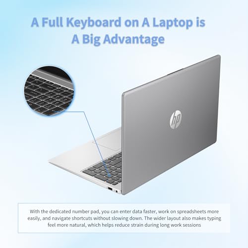 Image of HP 250 G10 Laptop Computer for Business | Intel-10-Core i7 1355U | 32GB RAM | 1TB SSD | 15.6 inch FHD Display | Windows 11 Pro | with Numeric Keypad | Webcam Privacy Shutter | WiFi 6 | w /Accessoire
