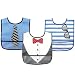 Luvable Friends 3 Piece Waterproof Bibs with Crumb Catcher, Boy Tie