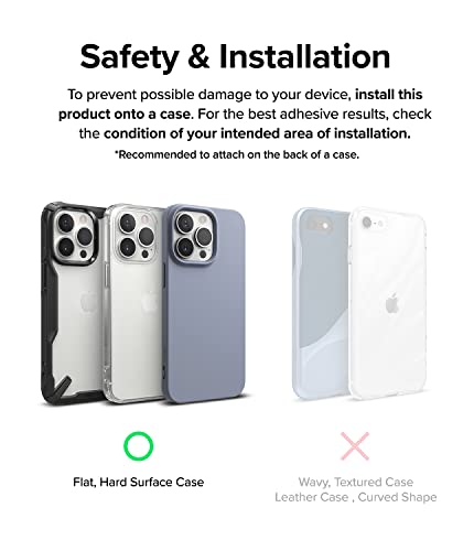 Image of Ringke Magnetic Plate Compatible with MagSafe Accessories, Polycarbonate Universal Adhesive Magnet Stickers with Installation Attachment Guide - Gray