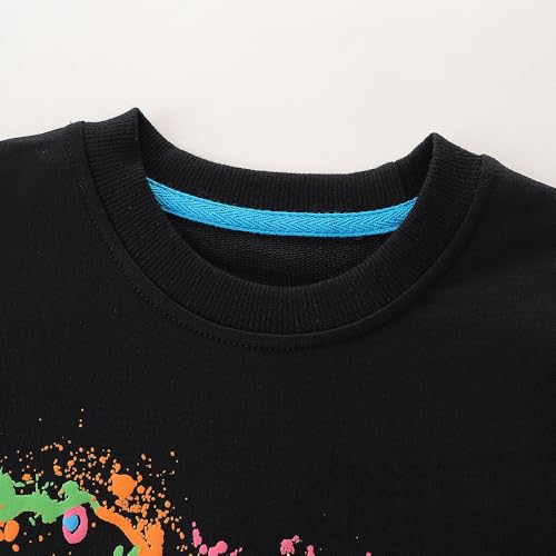 Image of Popshion Toddler Boys Sweatshirts Dinosaur Long Sleeve Pullover Crewneck Shirts Cartoon Tee Sport Tops for Kids 1-8T