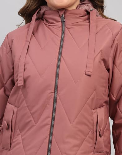 Image of Monte Carlo Womens Regular Fit Self Designed Hooded Zipper Full Sleeve Winter Jacket Women Winter Jacket | Stylish Zipper Jacket | Casual Winter Wear For Women's (Pack Of 1)
