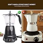 Cuban Coffee Maker, 6 or 3cup Electric Espresso Coffee Maker, Portable Cafeteras Electricas Modernas, Electric Moka Pot with Detachable Base & Overheat Protection, Coffee Gift for Home Travel - Image 3