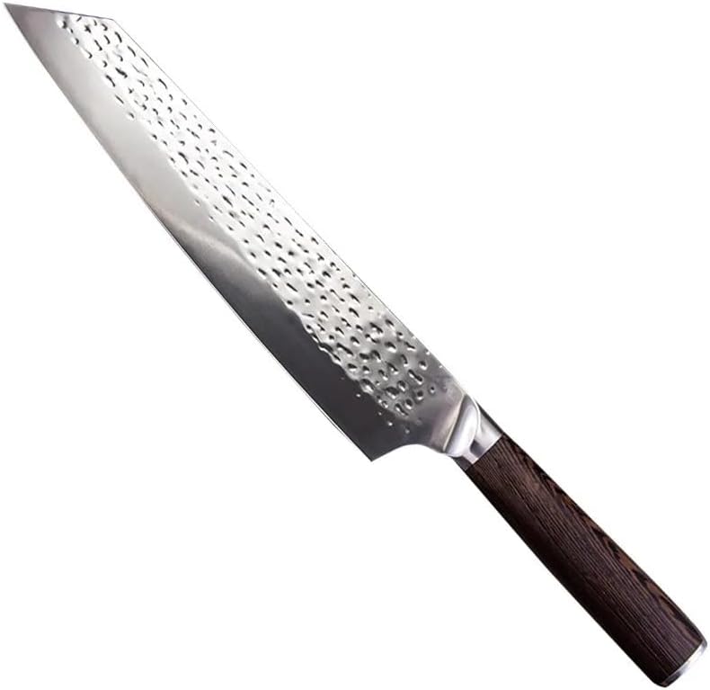 Meat Cleaver, 9 Inch Forged Japanese Chef Knife 7CR15 Stainless Steel Kitchen Cooking Knife Meat Cleaver Vegetable Cutting Salmon Sushi Knives
