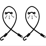 Surfbrett für Kajakausrüstung, Sicherungsseil-Set mit 45,7 cm elastischem TPU-Seil, 6 mm dick, Edelstahl-Haken, C-Clips und Installationsteile (2 Stück)