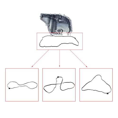 Image of Engine Oil Pan Sump Gasket Replacement for Audi A4 A5 A6 A7 Q5 S4 S5 1.8TFSI 2.0TFSI 06L103649C 06L103649 958.103.649.00