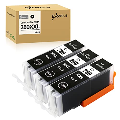 Image of Compatible Ink Cartridge Replacement for for Canon pg280 bk PGI-280 PGI-280XXL BK Black Ink TankWorks for PIXMA TR7520 TR8520 TR8620 TS6120 TS6320 TS8220 TR8622 TS9120 Printers（3Pack）