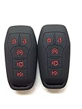 2pcs Black Key Cover Fit for 2013-2016 FORD Fusion Mustang edge F-450 F-150 LINCOLN MKZ MKC Remote Key Holder Protector Fob Skin Key Cover Keyless Gift M3N-A2C31243300