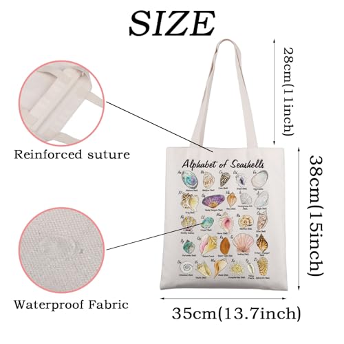 Bolso Tote de Lona con Diseño de Conchas miniatura 4