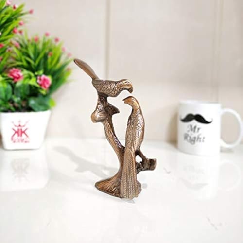 Image of KridayKraft Love Birds Couple Kissing Sitting on Tree Branch Showpiece for Home Decor Statue Love for Romantic Gift to Boyfriend,Girlfriend,Wife,Friends,Decoration Idol,Showcase,Office Decoration...