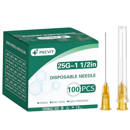Image of 100Pack 25Ga 1.5 inch Needles Luer Lock for Refilling Ink