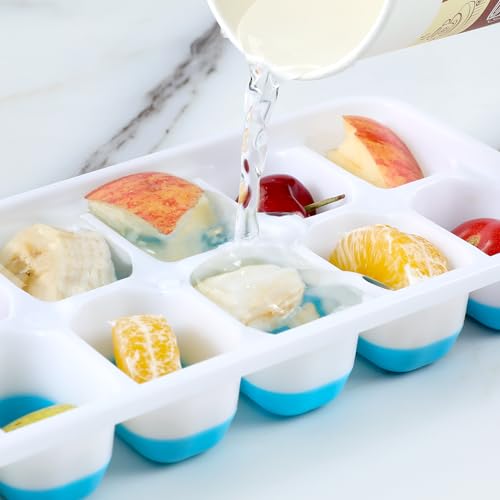 image for LEVOTIYER Ice Cube Tray, 4Pcs Silicone Easy-Release 14-Ice Cube Trays,