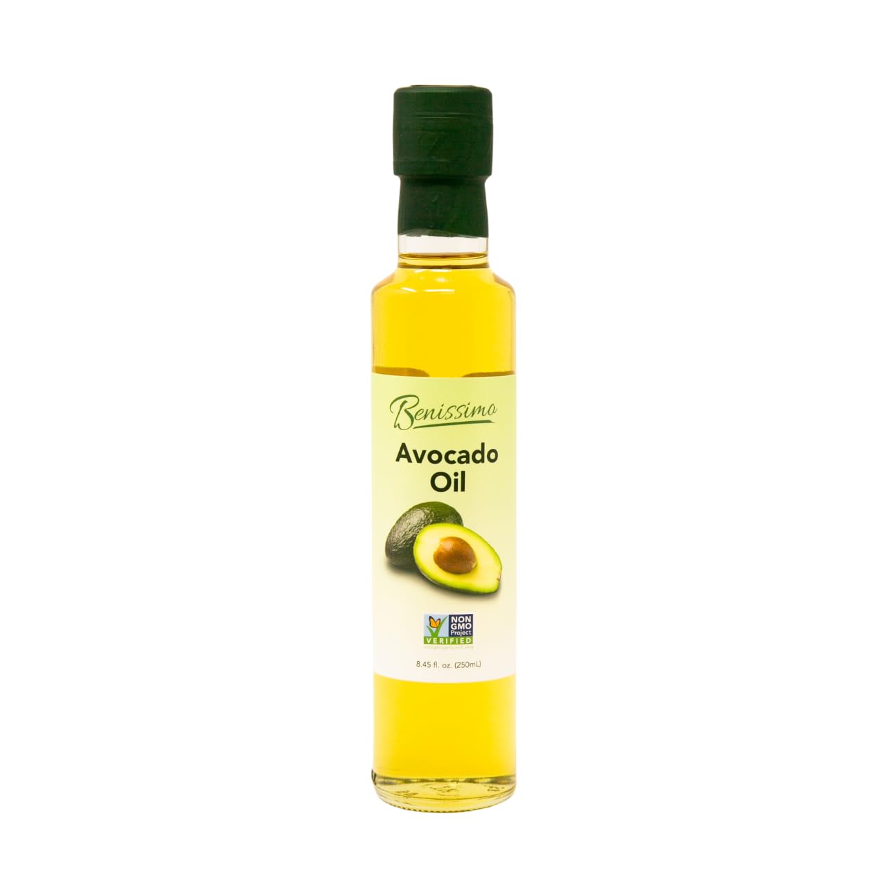 100% Pure Avocado Oil in Glass Bottle, Allergen-Free and Non-GMO, Premium Cold-Pressed Cooking Oil for Sautéing, Baking, Grilling, and Salad Dressings, 8.45 fl oz
