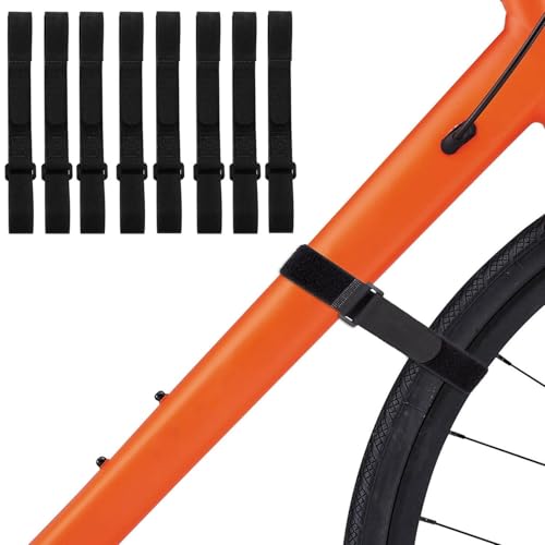 YUBBYSTU 8pièces Sangles de Porte-Vélos,avec sangle de stabilisation de roue de vélo réglable avec crochet et anneau pour voiture et montage mural pour le...