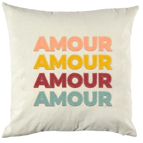 Linnea Coussin déhoussable 40x40 cm Collection Color modèle Amour Multicolore